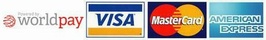Mastercard, Visa Credit, Visa Debit, Laser cards and Amercian Express accepted