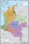 �rea de estudio distribuida por regiones y cultivos de coca en Colombia, 2016