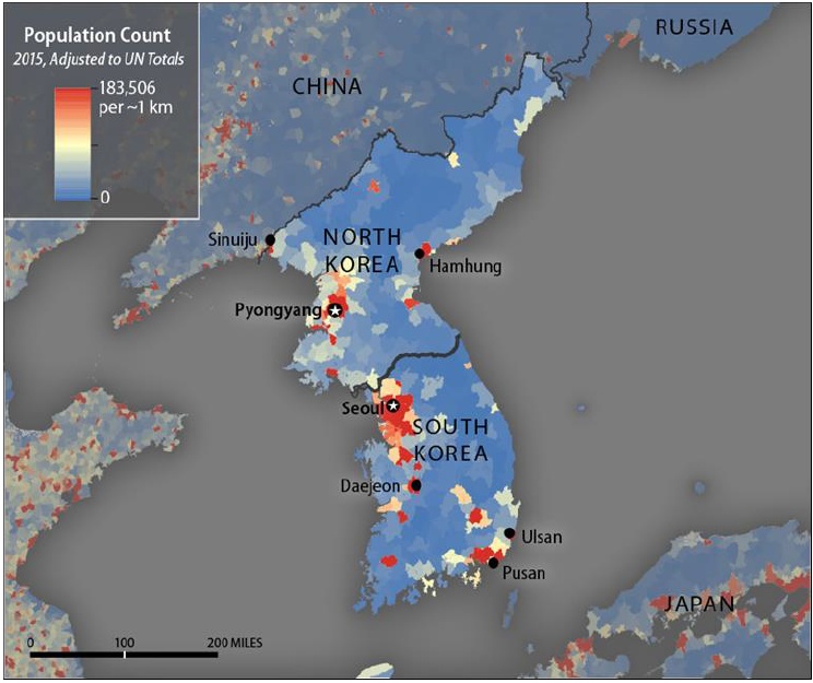 Население северной кореи на 2023 численность населения. Плотность населения Кореи. Плотность населения Южной Кореи. Республика Корея плотность населения. Карта плотности населения Кореи.